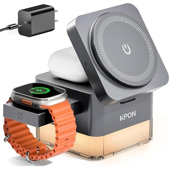 KPON 3-in-1 MagSafe Nightstand Charger Dock