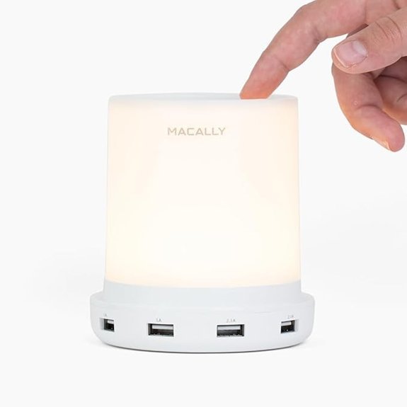 Macally Small Touch Lamp with USB Port and Dimmer