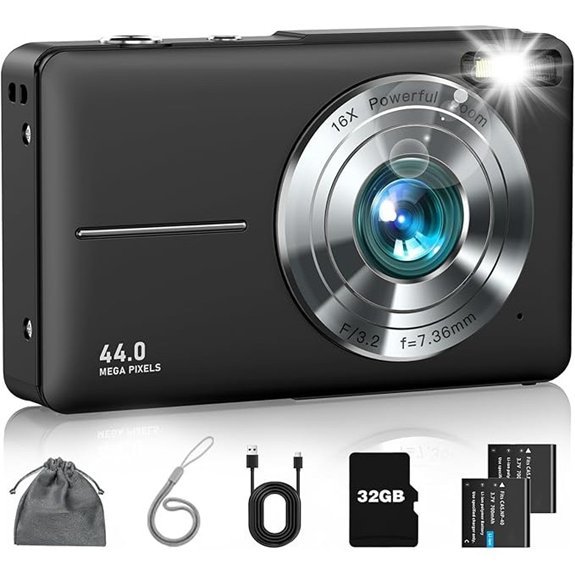 FHD 1080P Digital Camera with 16x Zoom 32GB