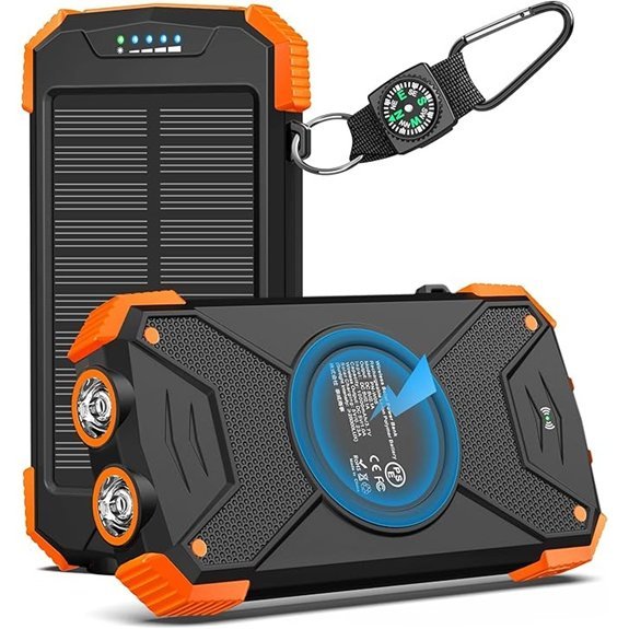 BLAVOR 10,000mAh Solar Wireless Power Bank with LED lights