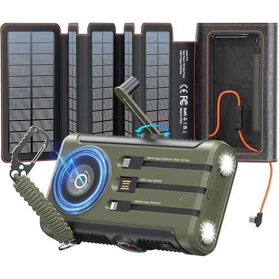 Solar Charger Power Bank 20000mAh with 5 Solar Panels