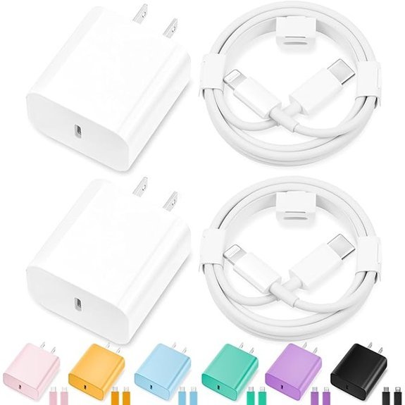 iPhone Charger Kit: 20W USB-C Fast Charger (2 Pack)