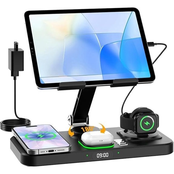 30W Apple Charging Station with Clock Display (Black)