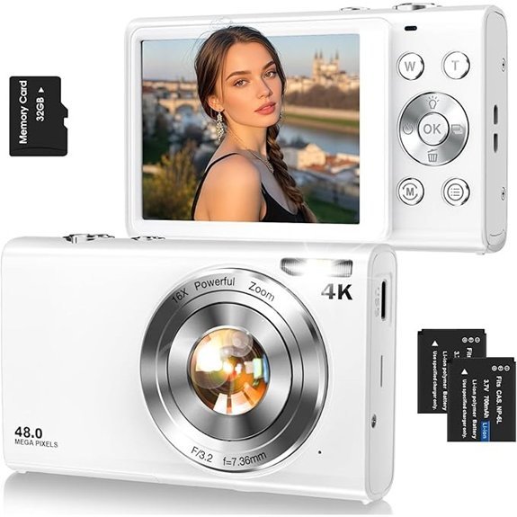 4K Vlogging Camera with 32GB Card 48MP 16x Zoom