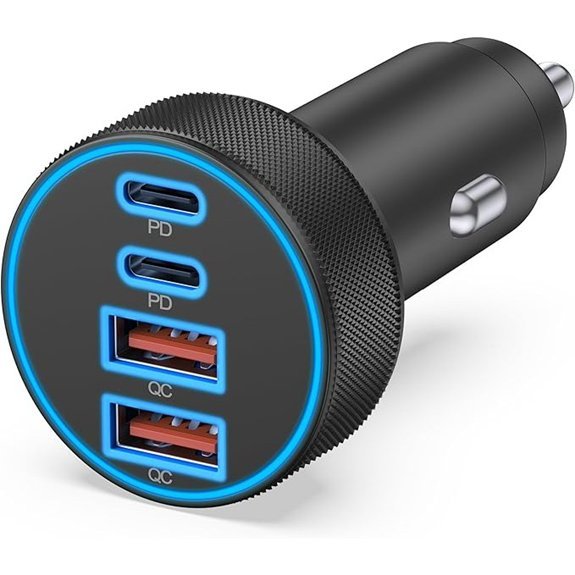 USB C Car Charger 4-Port 90W Multiport Adapter