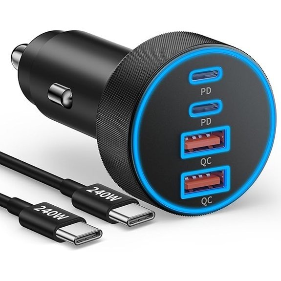 Car Charger USB-C 90W 4-Port + 240W Cable
