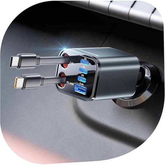 SUPERONE 6-in-1 Retractable USB-C Car Charger (99W)