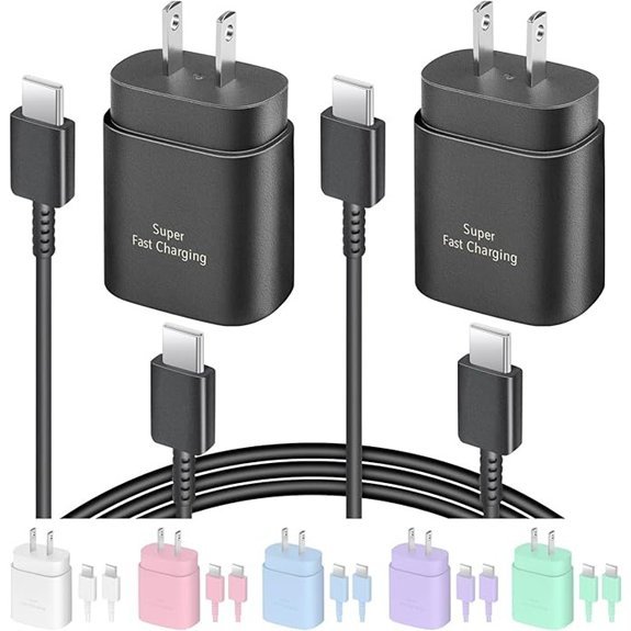 AISNI 25W USB-C Charger 2-Pack Fast Charging Cable Set