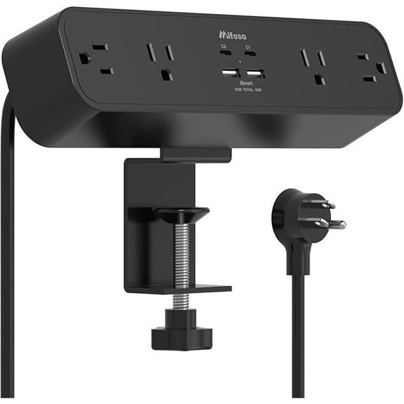 PD30W Desk Clamp Power Strip with USB-C Ports