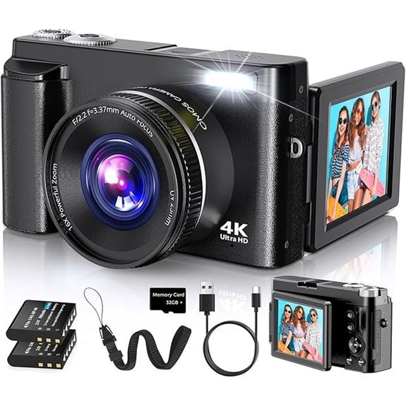 Duluvulu 4K Camera 48MP Vlogging Compact Travel Camera