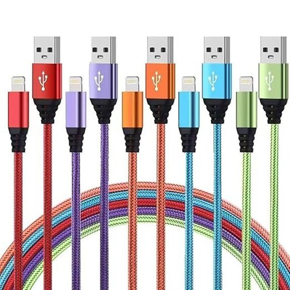 MFi Certified 10ft Lightning Cables (5-Pack)