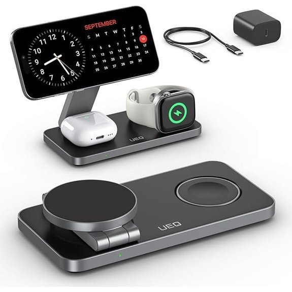 Foldable 3-in-1 MagSafe Wireless Charger Station Black