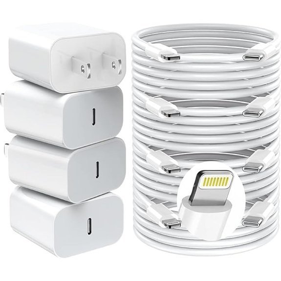 iPhone 20W USB-C Wall Charger + 4 Cables