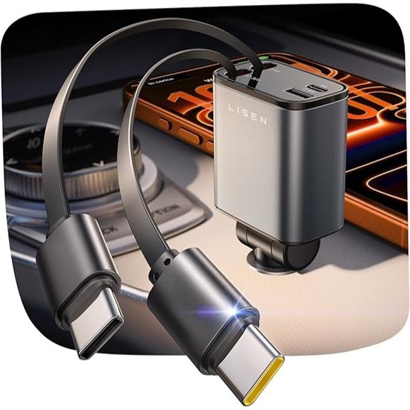 LISEN 75W 4-in-1 Car Charger with USB-C