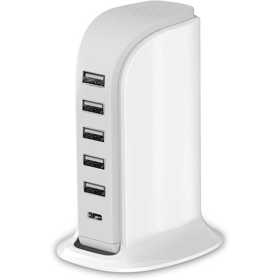 Charging Station for Multiple Devices with 5 USB Ports