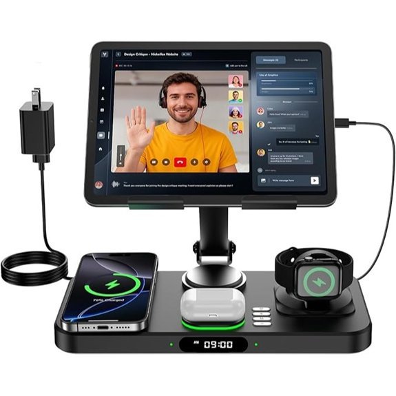 multi device wireless charging clock