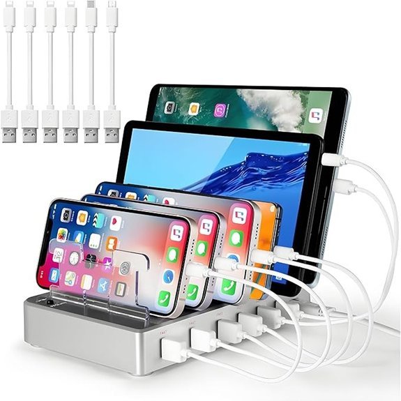 Multi-Port USB Charging Station with Cables Included