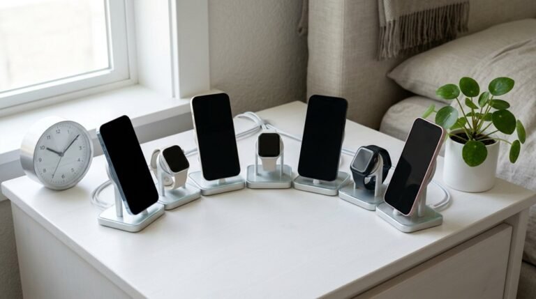 organized apple device charging