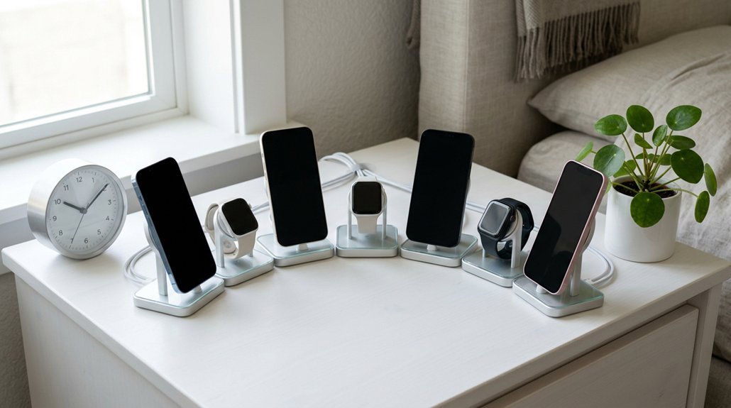 organized apple device charging