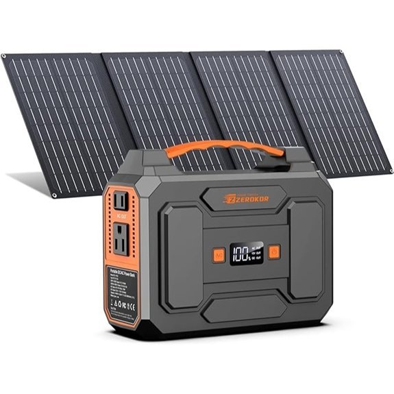 Portable Power Station with Foldable Solar Panel Set