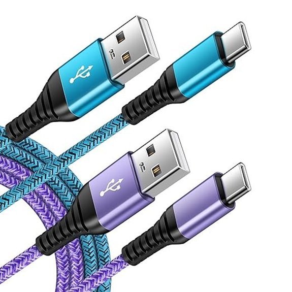 USB-C Fast Charging Cable (2-Pack) for Android/Samsung/Pixel