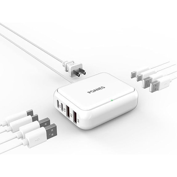 white 8 port usb travel charger