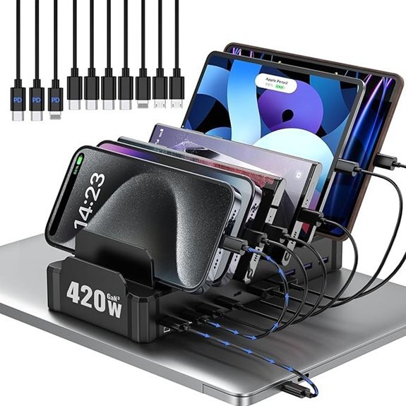 Zobirez 10-Port USB-C Charging Station Dock